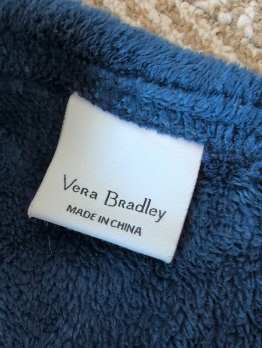 Vera Bradley Purple & Navy Plush Throw Blanket In Fleur Medallion Floral - Picture 2 of 6